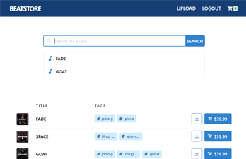 Beatstore screenshot